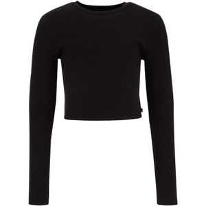 WE Fashion Meisjes cropped T-shirt van ribstof