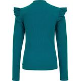 WE Fashion Meisjes geribd T-shirt met ruches