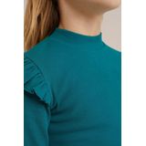 WE Fashion Meisjes geribd T-shirt met ruches