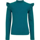 WE Fashion Meisjes geribd T-shirt met ruches