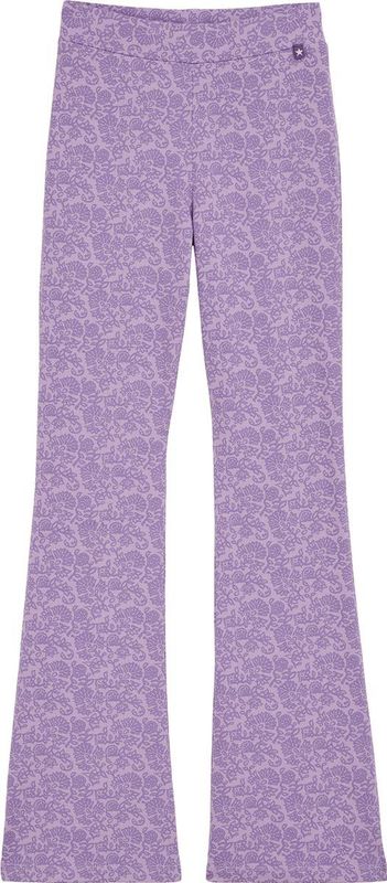 WE Fashion - Meisjes flared legging met print - Regular fit - Lila - Viscose - Maat: 92