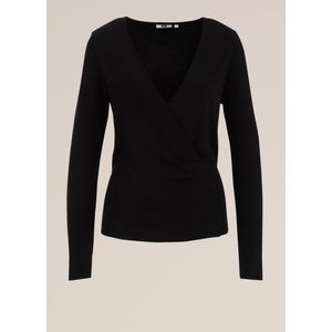WE Fashion - Overslagtop - Zwart - Viscose