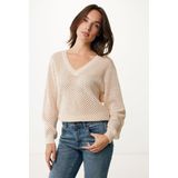 Mexx - Trui Mini Pailletten - Taupe Sand - Polyester
