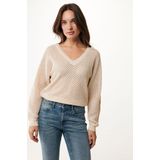 Mexx - Trui Mini Pailletten - Taupe Sand - Polyester