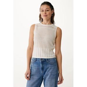 Mexx Cardigan Patch Ajour Dull White Dames - Maat L