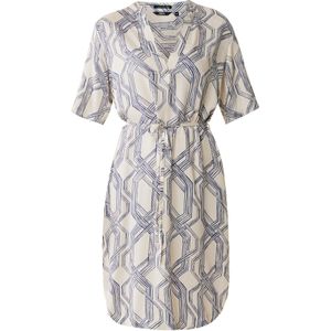 MEXX - Jurk - Crème - V-hals - Knielengte - Kwartmouw