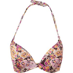 Brunotti - Lisselot - Halterbikinitop - Roze/Oranje - Voorgevormd met Uitneembare Softcups