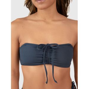 Brunotti voorgevormde strapless bandeau bikinitop Suus donkerblauw