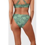 Bikinibroekje - Groen - Zachte Stof - Tweekleurige Bladprint