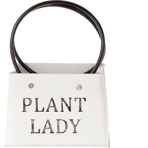 HBX Living Planter Plant Lady Metaal 13x14,5x11,5cm Wit wit Metaal HBX natural living Bloempot (13.0000cm x 14.0000cm)