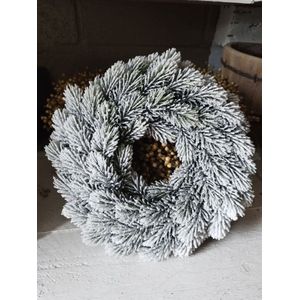 HBX Natural Living - Krans Nobilis - Besneeuwd Groen - Kunststof - 28cm