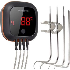 INKBIRD IBT-4XS Bluetooth BBQ Thermometer met 4 Probes en USB Oplaadbare Batterij voor Grillen, Koken en Ovengebruik