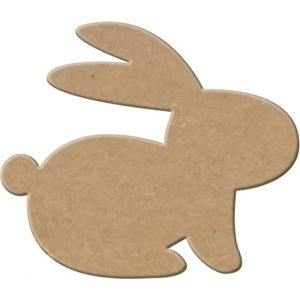 MDF Konijn, creatief, knutselen, deco, 6 stuks, 3mm mdf 20cm
