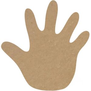 MDF Hand, creatief, knutselen, deco, 6 stuks, 3mm mdf 20cm