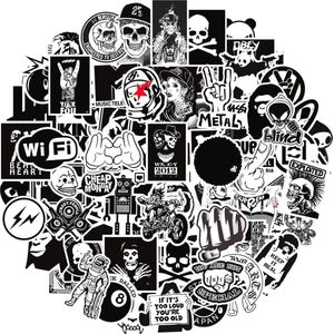 MixMart Stijlvolle monochrome sticker set, 100 stuks, duurzame vinylstickers voor je laptop, drinkflessen, skateboard, reisbagage, voertuigen, instrumenten, elektronica en meer!