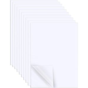 AIEX 10-pack 29 x 21 cm wit dubbelzijdig plakfolie voor creatieve projecten