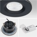 Set van 10 Inbouwspots - Dimbaar - 6 Watt - 2700K Warm wit licht - IP65 waterdicht - Plafondspot Zwart - Venezia