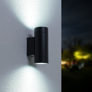 Dimbare LED wandlamp - 6000K Daglicht witte lichtkleur - 5 Watt - 400 Lumen - IP54 - Up & Down light - Voor binnen en buiten - Dubbelzijdig - Zwart