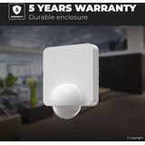 Bewegingssensor - Schemerschakelaar - Infrarood - IP54 - Wit