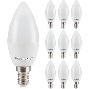 HOFTRONIC - Voordeelverpakking 10X E14 LED Lampen - 2,9 Watt 250lm - Vervangt 35 Watt - 2700K Warm wit licht - C37 Kaarslamp kleine fitting