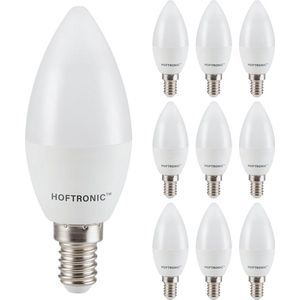 HOFTRONIC - Voordeelverpakking 10X E14 LED Lampen - 2,9 Watt 250lm - Vervangt 35 Watt - 4000K Neutraal wit licht - Kleine fitting - C37 Kaarslamp kleine fitting