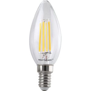 HOFTRONIC - Voordeelverpakking 10X E14 LED Filament lampen - 4 Watt 470lm - 2700K Warm wit - Vervangt 40 Watt - Kleine fitting - C37 kaarsvorm