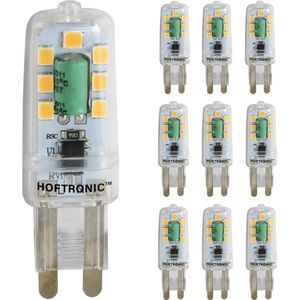 HOFTRONIC - Voordeelverpakking 10 G9 LED Lampen - 2,2 Watt 200 Lumen - Vervangt 22 Watt T4 Halogeen - 2700K Warm wit licht - 230V - G9 Steeklampjes