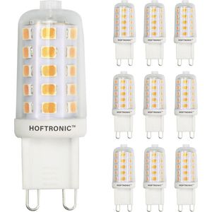 HOFTRONIC - Voordeelverpakking 10x G9 LED Lampen - 3 Watt 300 Lumen - Vervangt 30 Watt T4 Halogeen - 2700K Warm wit licht - 230V - G9 Steeklampjes