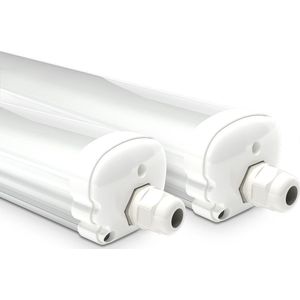 HOFTRONIC S Series - 2 Pack LED TL armaturen 150cm - IP65 waterdicht - 4000K Neutraal wit licht - 48W 5760 Lumen - Koppelbaar - Tri-Proof plafondverlichting - TL LED verlichting met armatuur