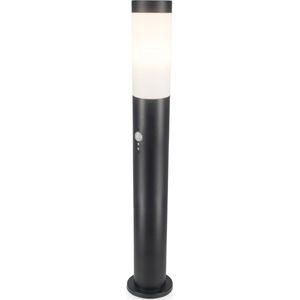HOFTRONIC - Dally M - Staande buitenlamp met bewegingssensor en schemerschakelaar 80cm - E27 Sokkellamp Zwart - IP44 Waterdicht - Tuinverlichting - Padverlichting - Tuinlantaarn - Staande buitenlamp
