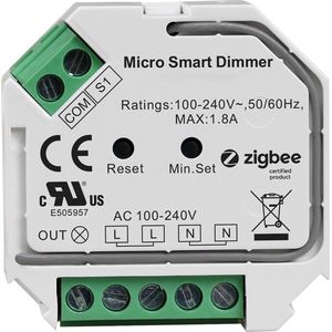 HOFTRONIC - Zigbee mini LED-dimmer/ontvanger - Draadloos - Fase afsnijding - max. 400 Watt - IP20 - No Neutral