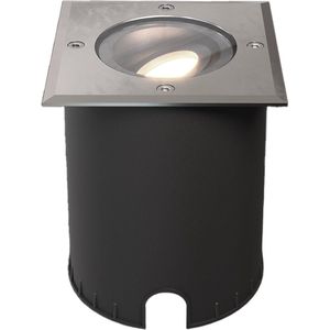Cody LED Grondspot RVS – GU10 4,5 Watt 345 lumen dimbaar - 4000K neutraal wit - Kantelbaar - Overrijdbaar - Vierkant – IP67 waterdicht