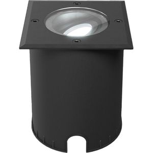 Cody LED Grondspot Zwart – GU10 4,5 Watt 345 lumen dimbaar - 6500K daglicht wit - Kantelbaar - Overrijdbaar - Vierkant – IP67 waterdicht