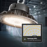 Triton - LED High Bay - 150 Watt 26.250 Lumen - 175lm/W - Samsung LED's - 4000K Neutral wit - IP65 Waterdicht - IK09 - 1-10V Dimbaar - met Philips Driver - Ra80