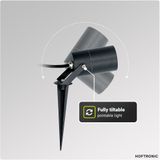 HOFTRONIC - Set van 3 Spikey LED Tuinspots - Zwart - GU10 Fitting - IP65 Waterdicht