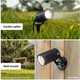 HOFTRONIC - Set van 3 Spikey LED Tuinspots - GU10 Fitting - IP65 Waterdicht - Zwart - Wandspot, Vlonderspot, Gevelspot, Prikspot incl. Grondspies - 3 jaar garantie