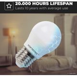 HOFTRONIC - MEGA Voordeelverpakking - 20x E27 LED Lamp warmwit - G45 Mini Globe - Grote Fitting - 4,8W 470 Lumen vervangt 40 Watt - 27000K Warm wit licht - E27 Spots