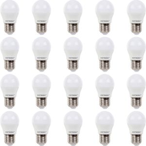 HOFTRONIC - MEGA Voordeelverpakking - 20x E27 LED Lamp warmwit - G45 Mini Globe - Grote Fitting - 4,8W 470 Lumen vervangt 40 Watt - 27000K Warm wit licht - E27 Spots