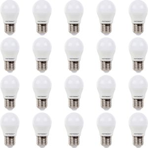 HOFTRONIC - 20x LED E27 Glühbirne - 4,8 Watt 470 Lumen - 2700K warmweißes Licht - Große Fassung - Ersetzt 40 Watt - G45 Form