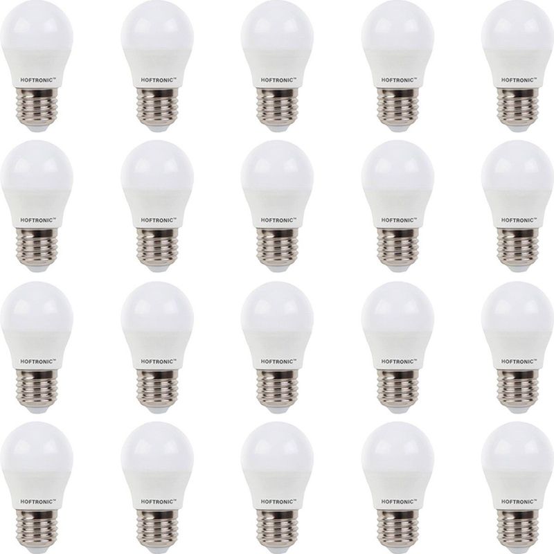 HOFTRONIC - MEGA Voordeelverpakking - 20x E27 LED Lamp warmwit - G45 Mini Globe - Grote Fitting - 4,8W 470 Lumen vervangt 40 Watt - 27000K Warm wit licht - E27 Spots