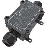 HOFTRONIC - Lasdoos IP68 - 2 Ingangen - Waterdicht - Kabelverbinder I-vorm - Zwart