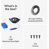 HOFTRONIC inbouwspots Lugo trimless – 6 stuks 5 watt 450 lumen 2700K warm wit – dimbaar kantelbaar – zwart aluminium – IP65 – badkamer spotjes inbouwspots plafond