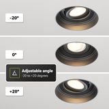 HOFTRONIC inbouwspots Lugo trimless – 6 stuks 5 watt 450 lumen 2700K warm wit – dimbaar kantelbaar – zwart aluminium – IP65 – badkamer spotjes inbouwspots plafond