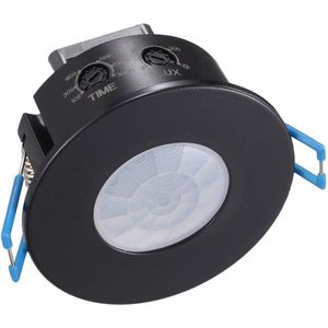 PIR - Bewegingssensor - Zwart - 360° Detectie - Schemerschakelaar