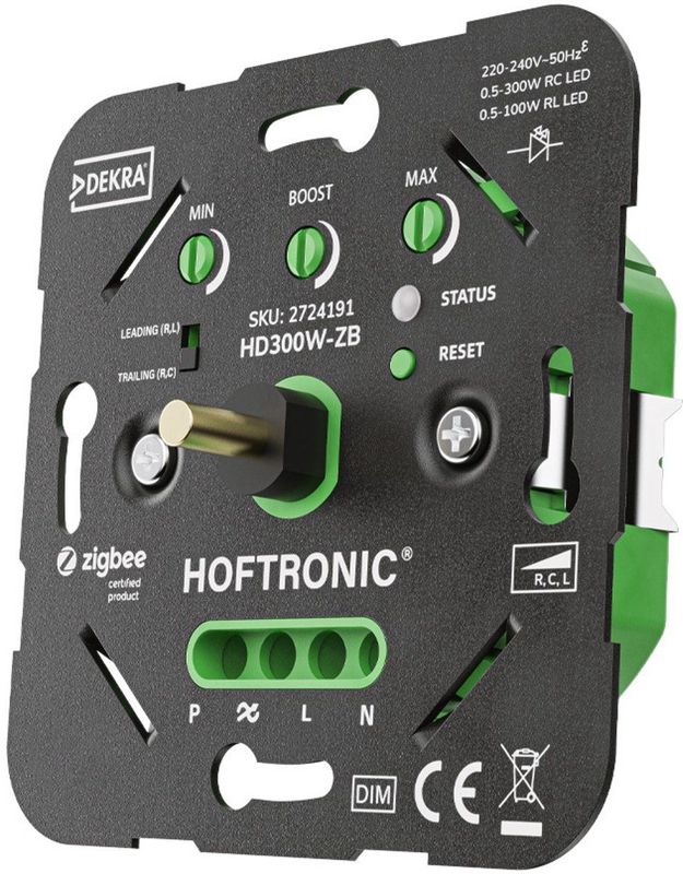 HOFTRONIC - HD300W - LED Dimmer - Smart WiFi - Inbouw - 0.5 - 300 Watt - Zigbee