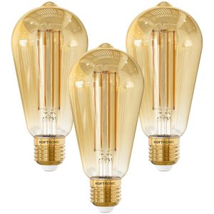 HOFTRONIC - ST64 Edison - Smart Gloeilampen - Amberkleurig - 7 Watt 806 Lumen - Dimbaar - E27
