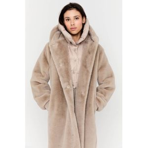 Moscow - Nadjana - Faux Fur Jas - Taupe - Dames - Met Capuchon