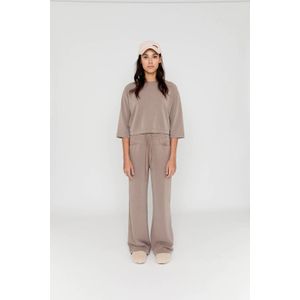 Moscow - Wide Leg High Waist Broek - Taupe