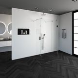 Tapo Creative rechthoekige douchecabine met vaste wand 120x90 gunmetal