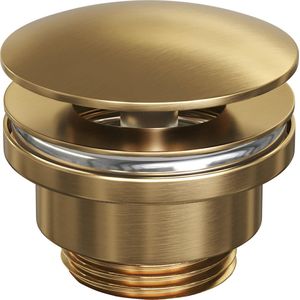 Brauer Gold Edition Altijd Open Plug - Geborsteld Goud PVD - Messing - 8720724503015 - Wastafels - Afvoerpluggen